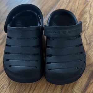 Kids Black Slip-On Sandals
